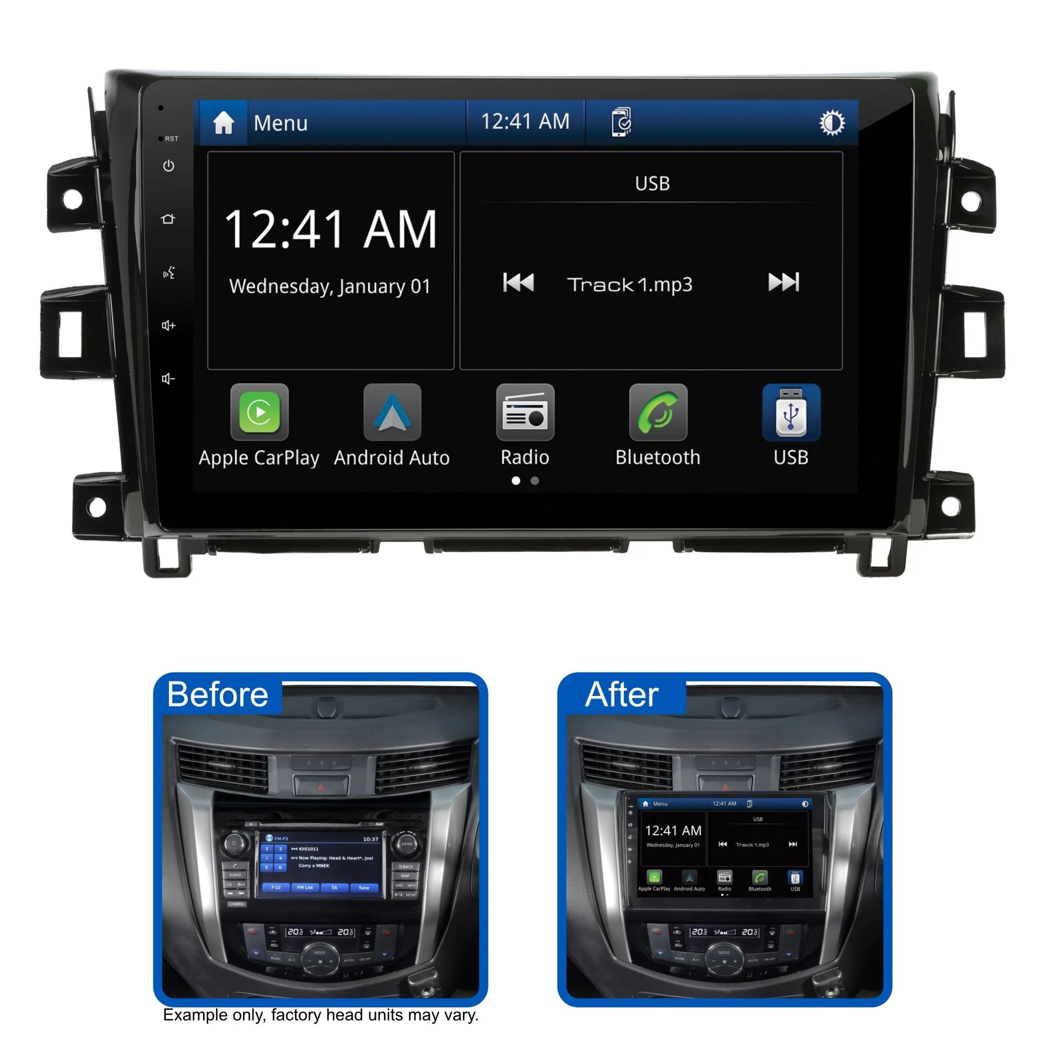 Aerpro Multimedia Receiver - Apple Carplay/Android Auto head unit AMNI3 - NISSAN NAVARA (2018-2019) - FACTORY NAVIGATION & 360 CAMERA MODELS - Image 3
