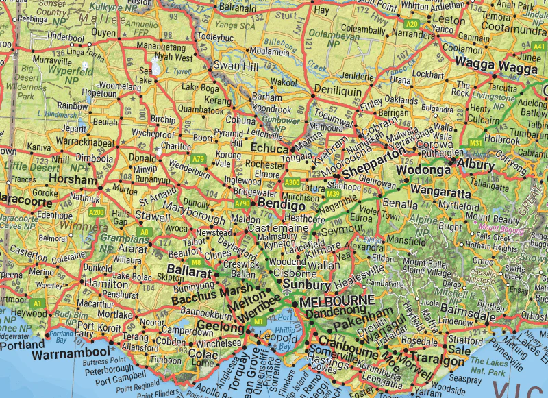 Australia Road and Terrain Wall Map - Image 10