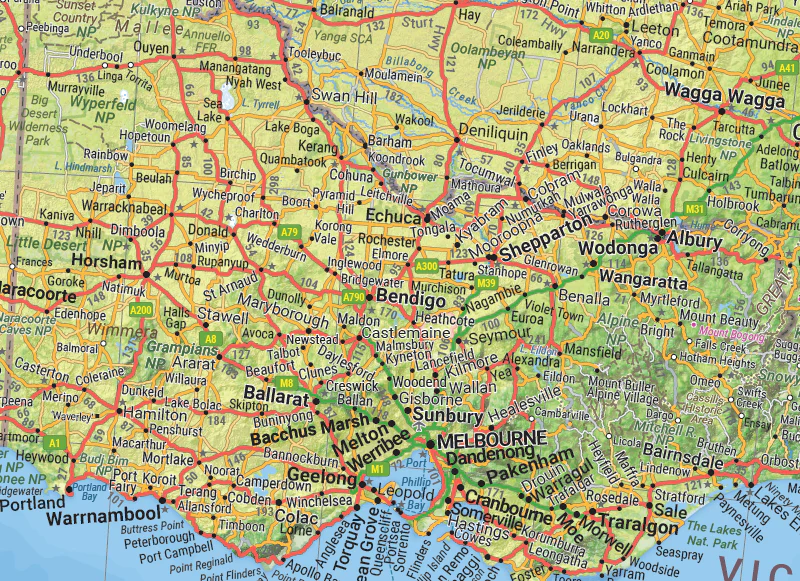 Australia Road and Terrain Wall Map - Image 6