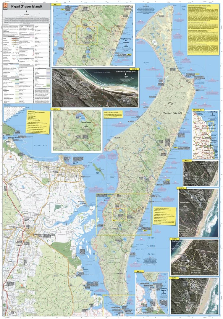 Fraser Island (K'gari) Map - Paper (Not Waterproof) - Image 3