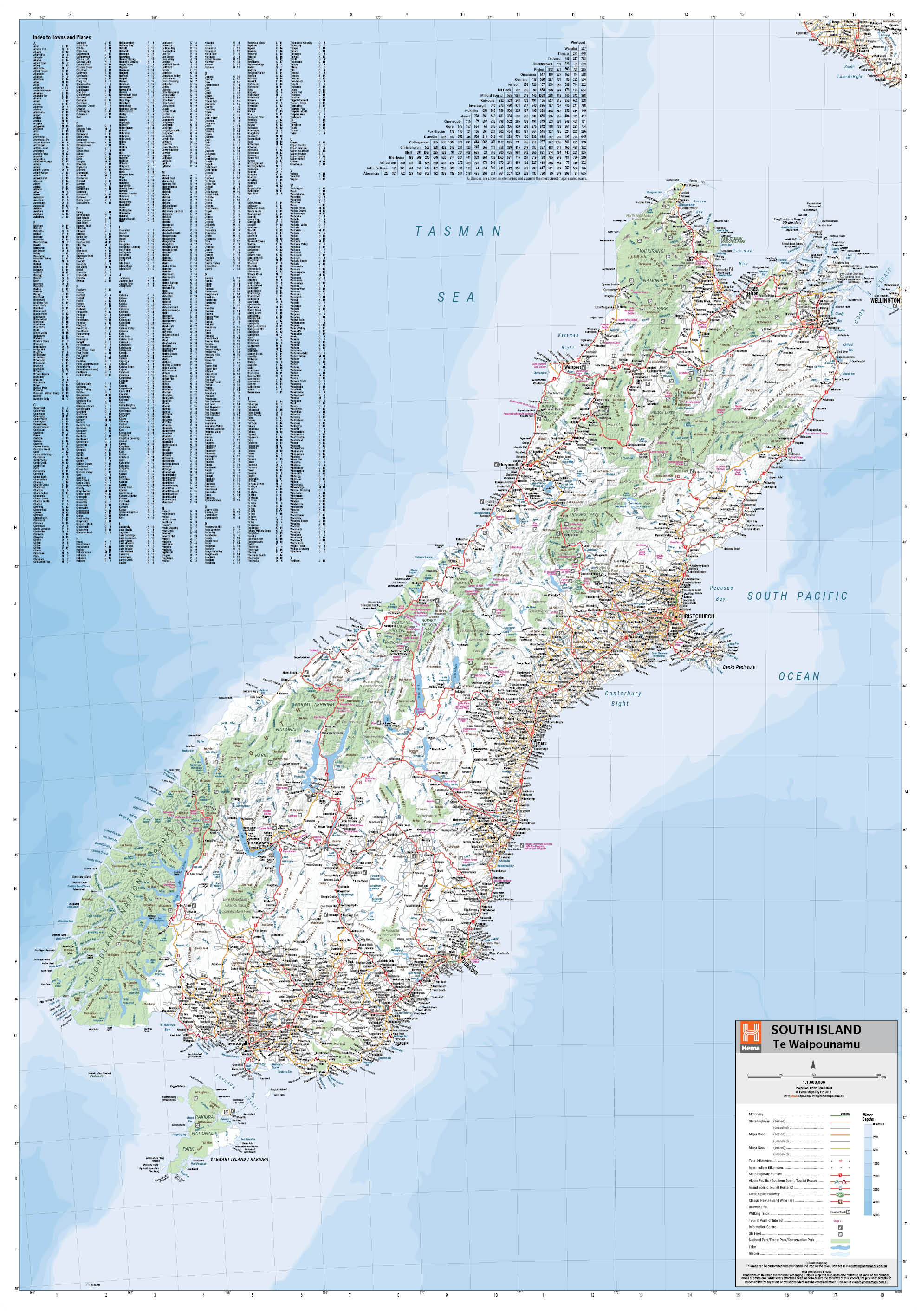 South Island New Zealand Map (Te Waipounamu) - Image 8