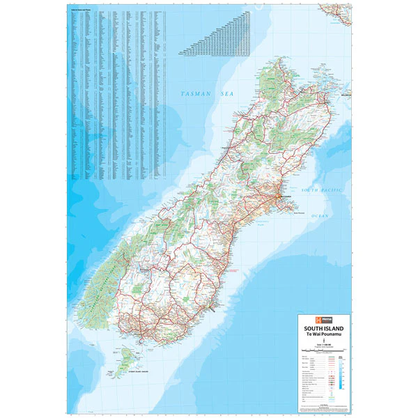 South Island (Te Wai Pounamu) New Zealand Wall Map - Image 6