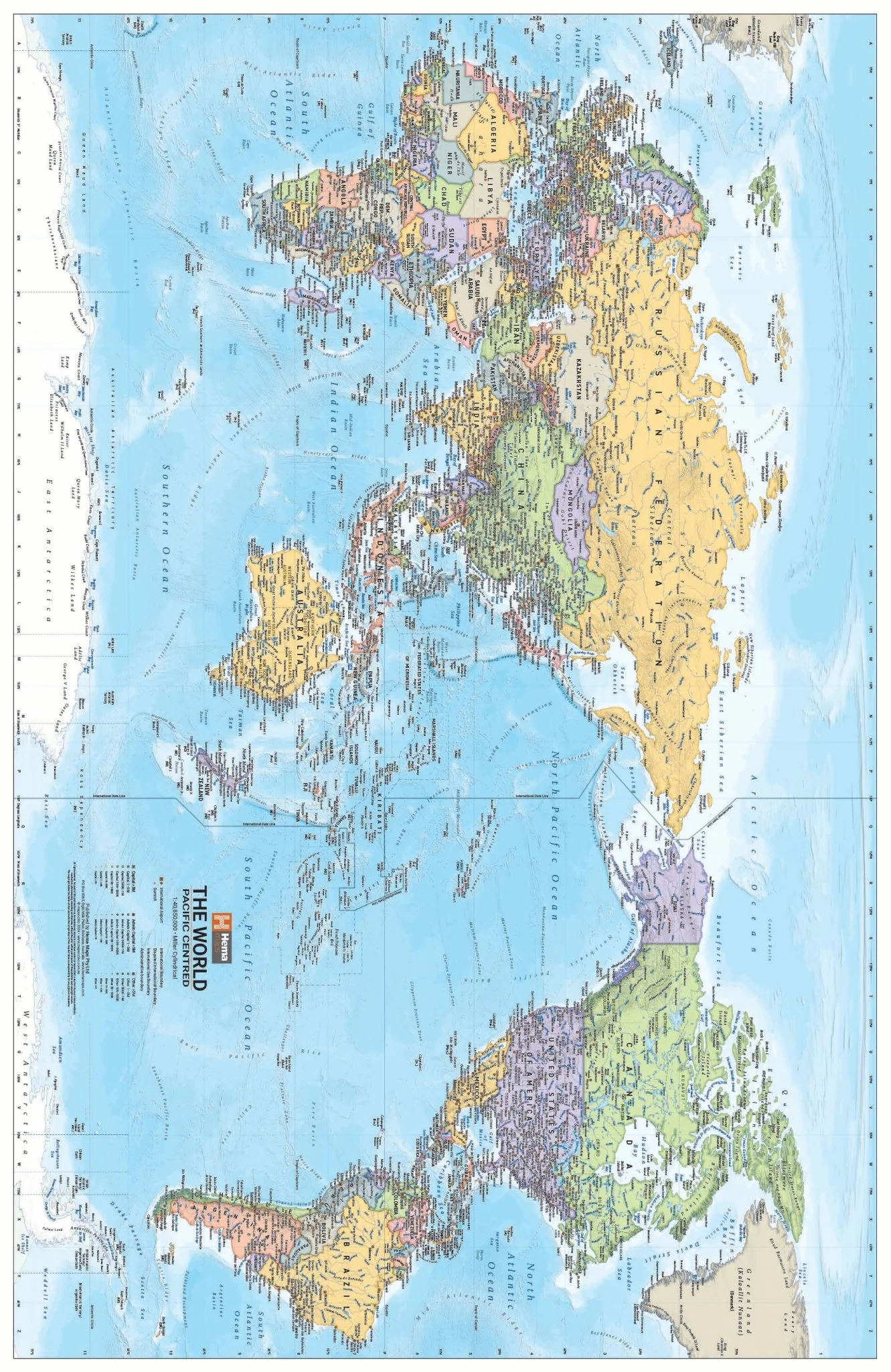 World Political Pacific Centred Map 14th Edition - Image 5